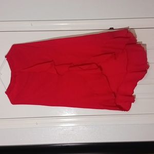 BCX Flowy Red Skirt Asymmetrical With Skirt Under